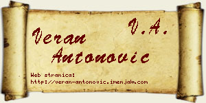 Veran Antonović vizit kartica